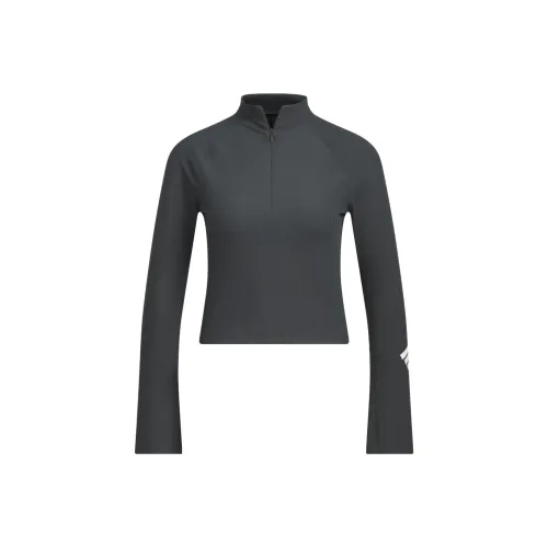 Adidas Climacool Рукав реглан T-рубашка Женская Угольный Черный Яркий Белый