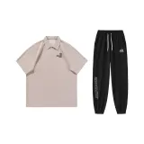 Хаки рубашка с коротким рукавом + черные штаны