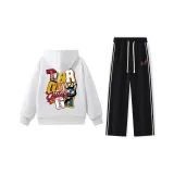 Белый свитшот + черные штаны D619