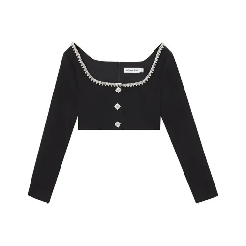 Self Портрет Черные Женские Футболки