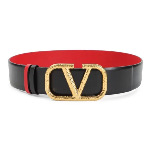 Valentino Телячья кожа Металл Кожаные ремни Унисекс Черный 4CM