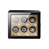 6 отделений для часов - черная внешняя сторона, бежевый внутренний