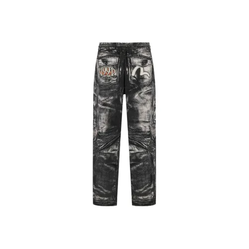 EVISU Черный Повсюду С принтом Мужские Повседневные Штаны