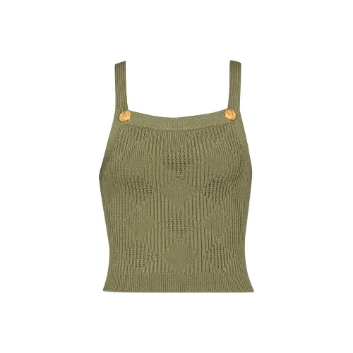 BALMAIN FW24 Майка Женская Зеленая