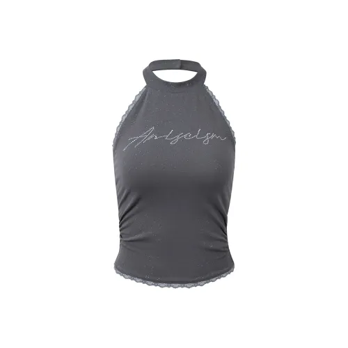 Ariseism Ромб Кружево Халтер Топ на бретелях Новинка Облегающий крой Топ Женские