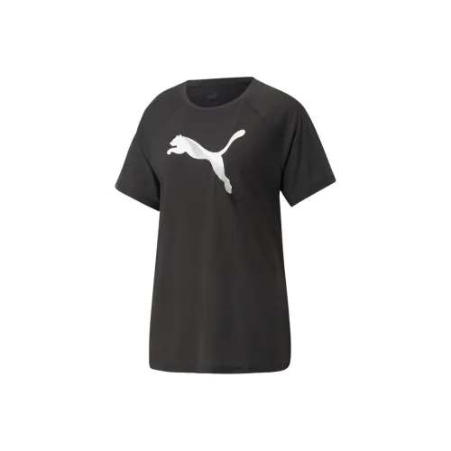 PUMA EVOSTRIPE Реглан-рукав Т-рубашка Женская Черная