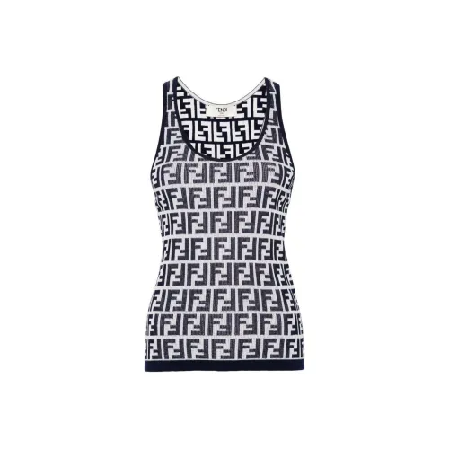 FENDI FW24 Майка Женская Морской Синий