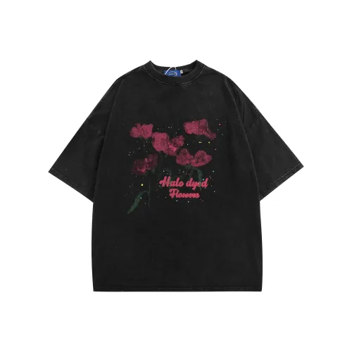 WAYHWEI Летний Регулярный T-Рубашка Унисекс Выстиранный Черный