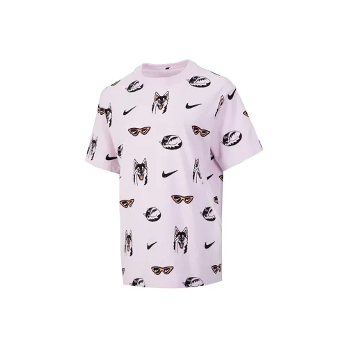 Nike Т-рубашка с рукавом женская розовая