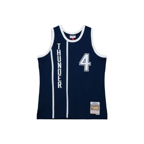 Mitchell Ness Синий Мужская баскетбольная футболка