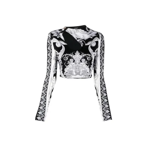 VERSACE Черные Женские Короткие Топы