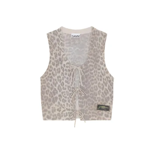GANNI Женские майки с леопардовым принтом