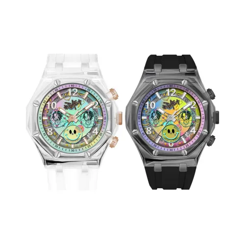 *EVAE+MOB Dreadlocks Model Skull Collection Кварцевый механизм Силиконовый ремешок Часы Унисекс Многоцветный Циферблат