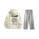 Комплект одежды (Абрикосовый свитшот + Светло-синие джинсы)