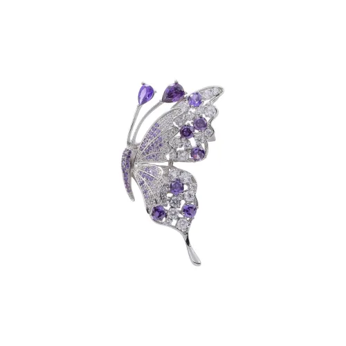 Фиолетовый медный сплав броши женские