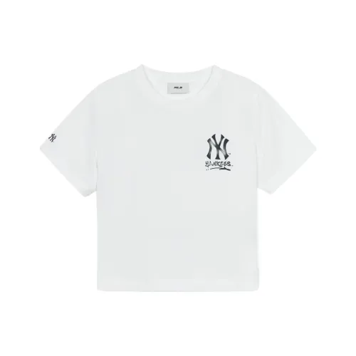 Mlb Base Logo Нью-Йорк Янкис Обычная Футболка Женская Белая