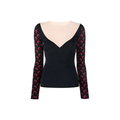 Marine Serre Черные Женские Рубашки T