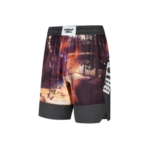 QIAODAN Men's Training Series Баскетбольные шорты Мужской Многоцветный PHOTO Принт Черный песок Серый