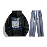 Set (Black Top + Dark Blue Jeans)  
Комплект (Черный топ + Темно-синие джинсы)