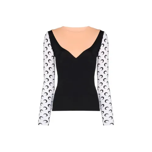 Marine Serre Черные Женские Рубашки T