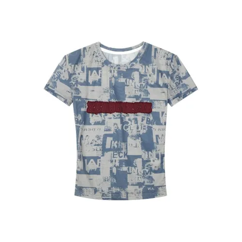 ZEROCIRCLE Винтажная синяя женская футболка