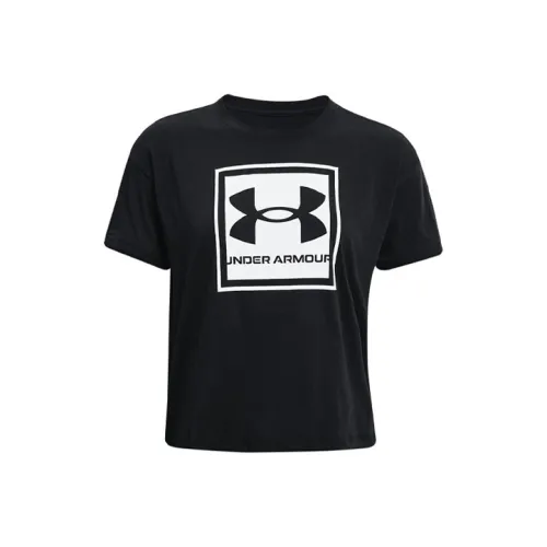 Under Armour Рукав с оборванным плечом T-рубашка Женская Черная