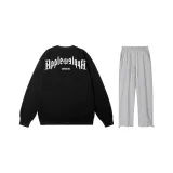 Комплект (Черный свитшот + Серые штаны с шнурком)