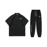 Черная рубашка с короткими рукавами + черные штаны