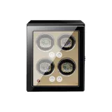 4 отделения для часов - черная внешняя сторона, бежевый внутренний