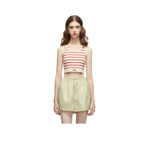 JORYAweekend Топ без рукавов Женский Бежевый Красный Полосы
