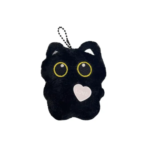 FULUOKANG FLUFFY Уголь Шар Черный Котенок Куклы Плюшевый Брелок 10 см Высота