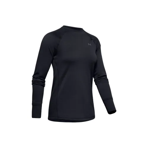 Under Armour ColdGear Рукав реглан T-рубашка Женская Черная