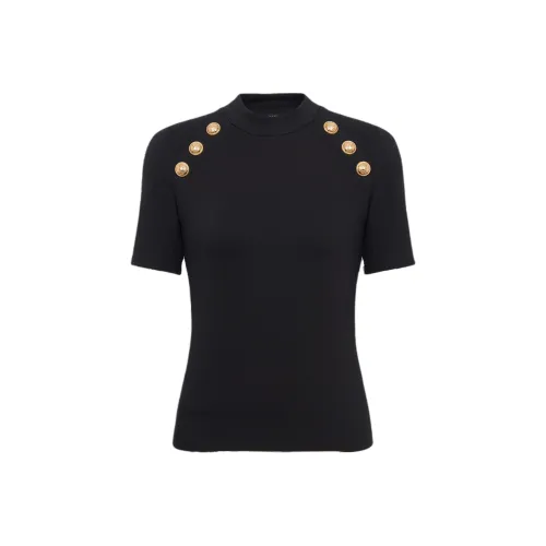 BALMAIN Черные Женские Т-рубашки