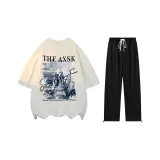 Комплект (Белый топ + Черные штаны)