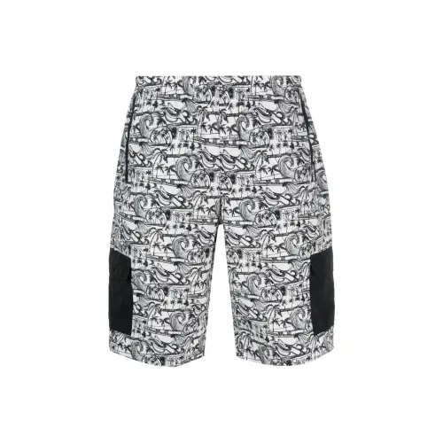 PALM ANGELS Черный/Белый Мужские спортивные шорты