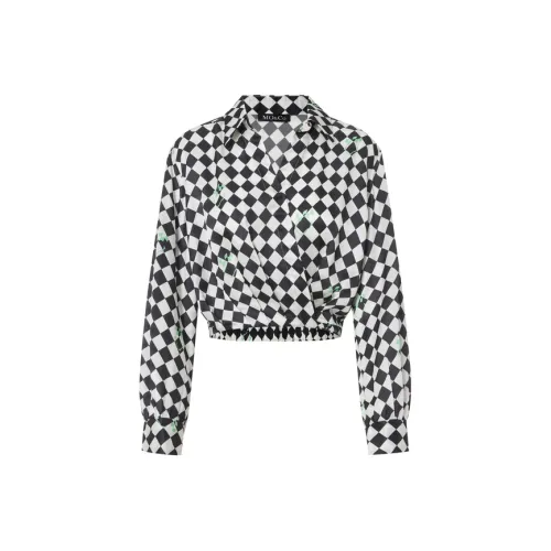 MO&CO Черно-белая шахматка Женские короткие топы