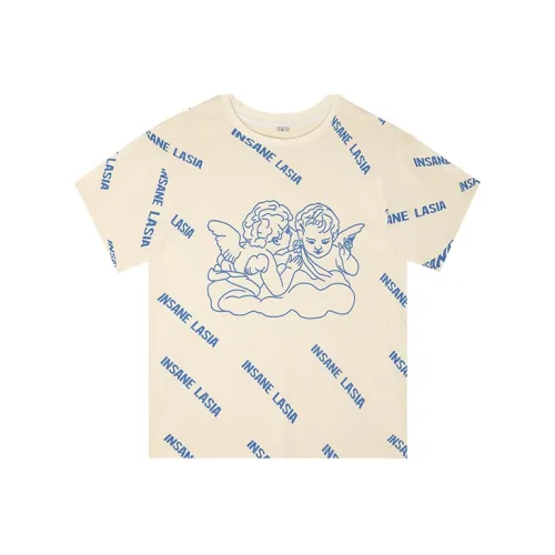 INSANE LASIA Прямой крой T-рубашка Унисекс Экрю