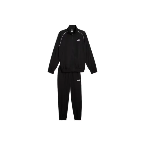 PUMA Ткани вязаные PIPING Tracksuit Мужская Повседневная Спортивная Одежда Черная