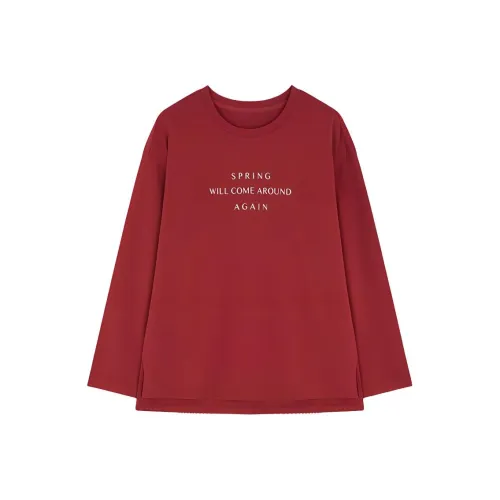 Mo Han Yi Mei T Рубашка Женская Новогодний Красный