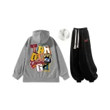 Флисовая подкладка, термический свитшот, комплект - серый