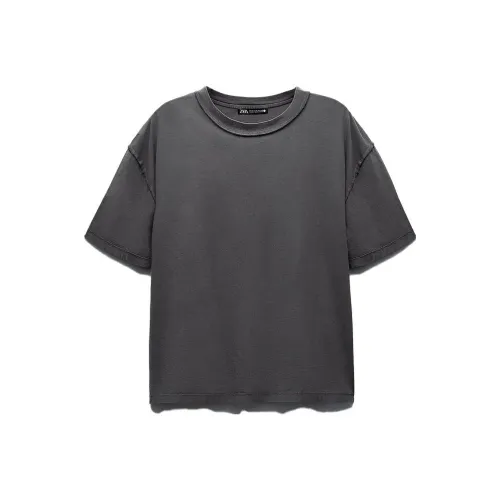 ZARA Темно-серые Женские Футболки