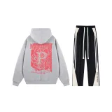 Комплект одежды (Цветочный серый топ + черные штаны)