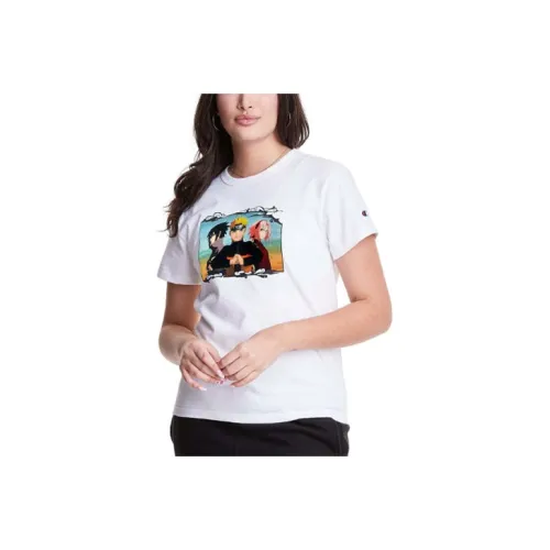 Champion x Naruto Ураганные Хроники FW21 Прямой крой T-рубашка Версия для США Женская Белая
