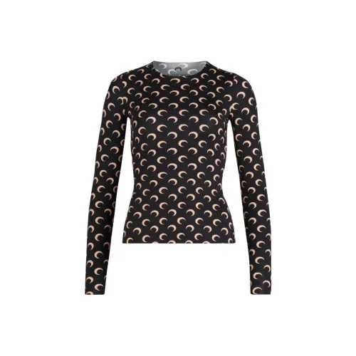 Marine Serre Черные Женские Рубашки T