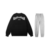 Комплект (Черный свитшот + Серые штаны с манжетами)