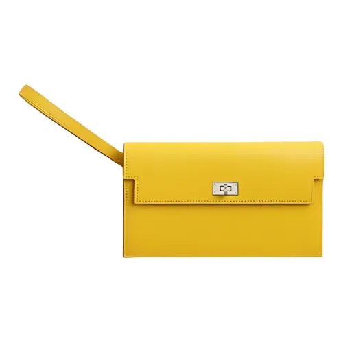 HERMES Kelly Pocket Chamkila шевро Кошелек Женские 9O Jaune DE Неаполитанский желтый