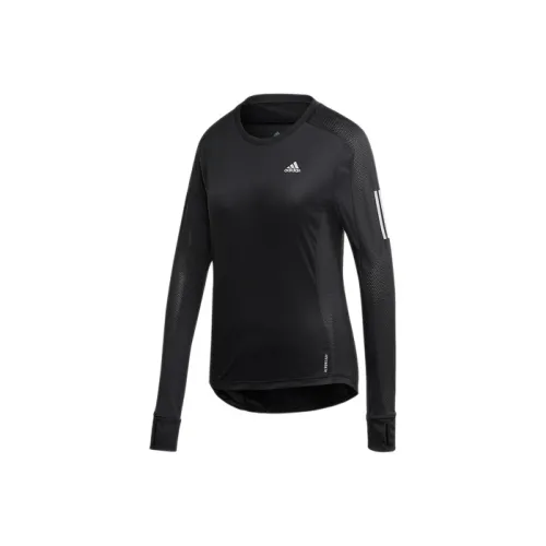 Adidas Рукав реглан T-рубашка Женская Черная