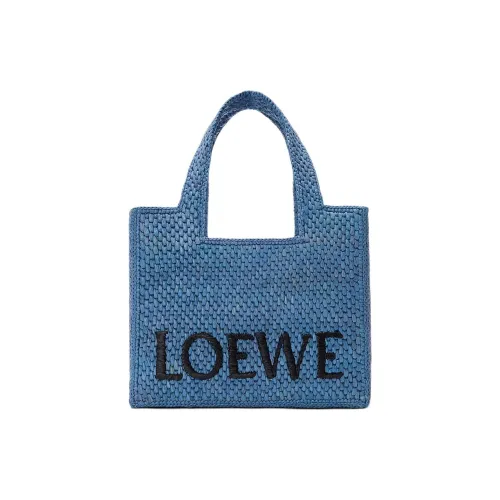 LOEWE Font Tote Рафия Тоут Сумка Сумка для покупок Сумка Мини Женская Светло-синяя