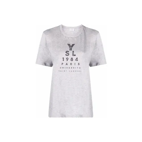 SAINT LAURENT T-рубашка Женская Серого цвета
