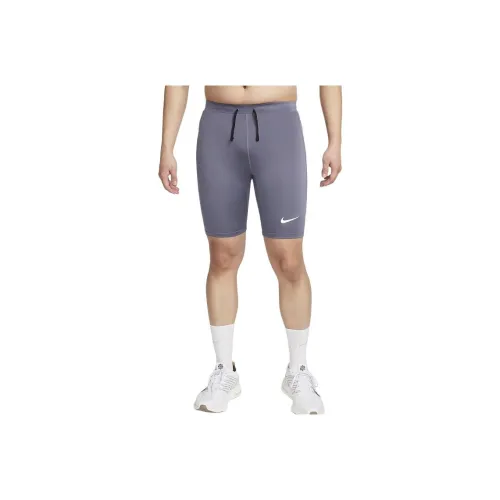 Nike Dri Fit Бег 1 2 Длина Тайты Спортивные Шорты Мужские Серый Фиолетовый